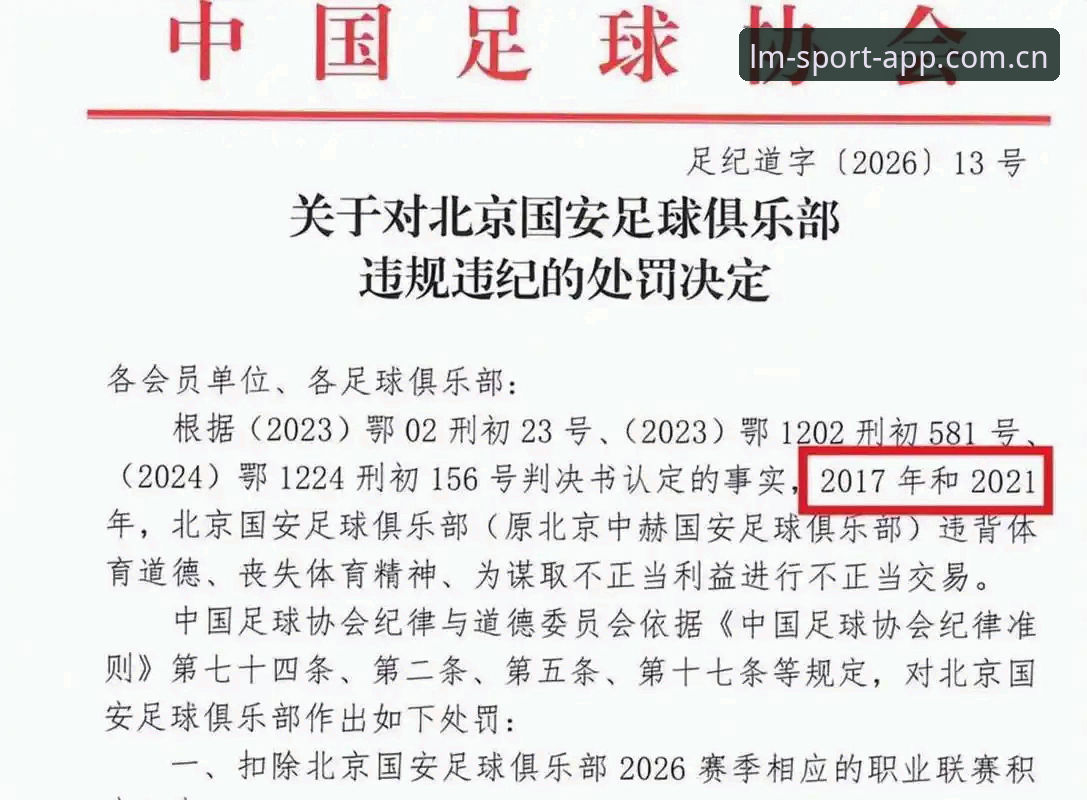 LM体育APP安装 3个层面解读足协重磅罚单:17人终身禁足背后的行业变革信号